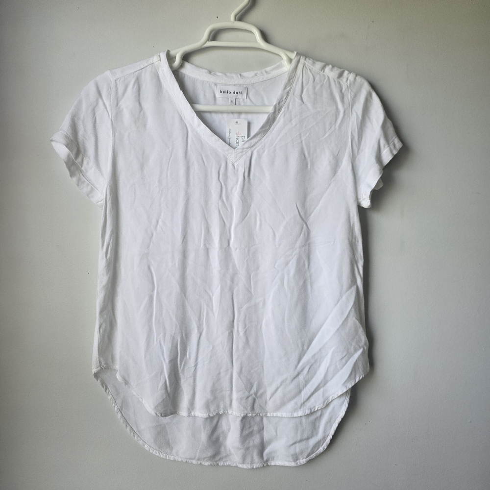 Bella Dahl White V-Neck Women's Top S